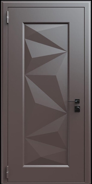 Входная термодверь с металлофиленкой и порошковым окрашиванием RAL 8019 (тип №6)