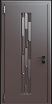 Входная термодверь с металлофиленкой и порошковым окрашиванием RAL 8019 (тип №8)