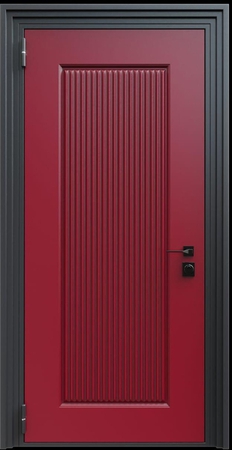 Входная термодверь с металлофиленкой и порошковым напылением RAL 3004 (тип №2) Входная термодверь с металлофиленкой и порошковым напылением RAL 3004 (тип №2)