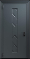Входная термодверь с металлофиленкой и порошковым напылением RAL 7021 (тип №11)