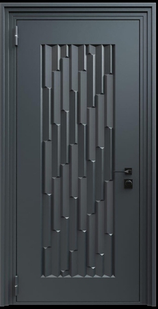 Входная термодверь с металлофиленкой и порошковым напылением RAL 7021 (тип №6) Входная термодверь с металлофиленкой и порошковым напылением RAL 7021 (тип №6)